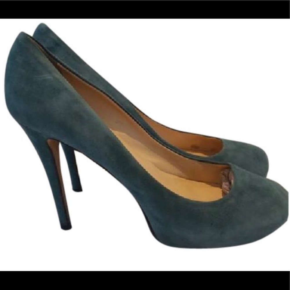 Kate Spade Lori suede platform pumps.